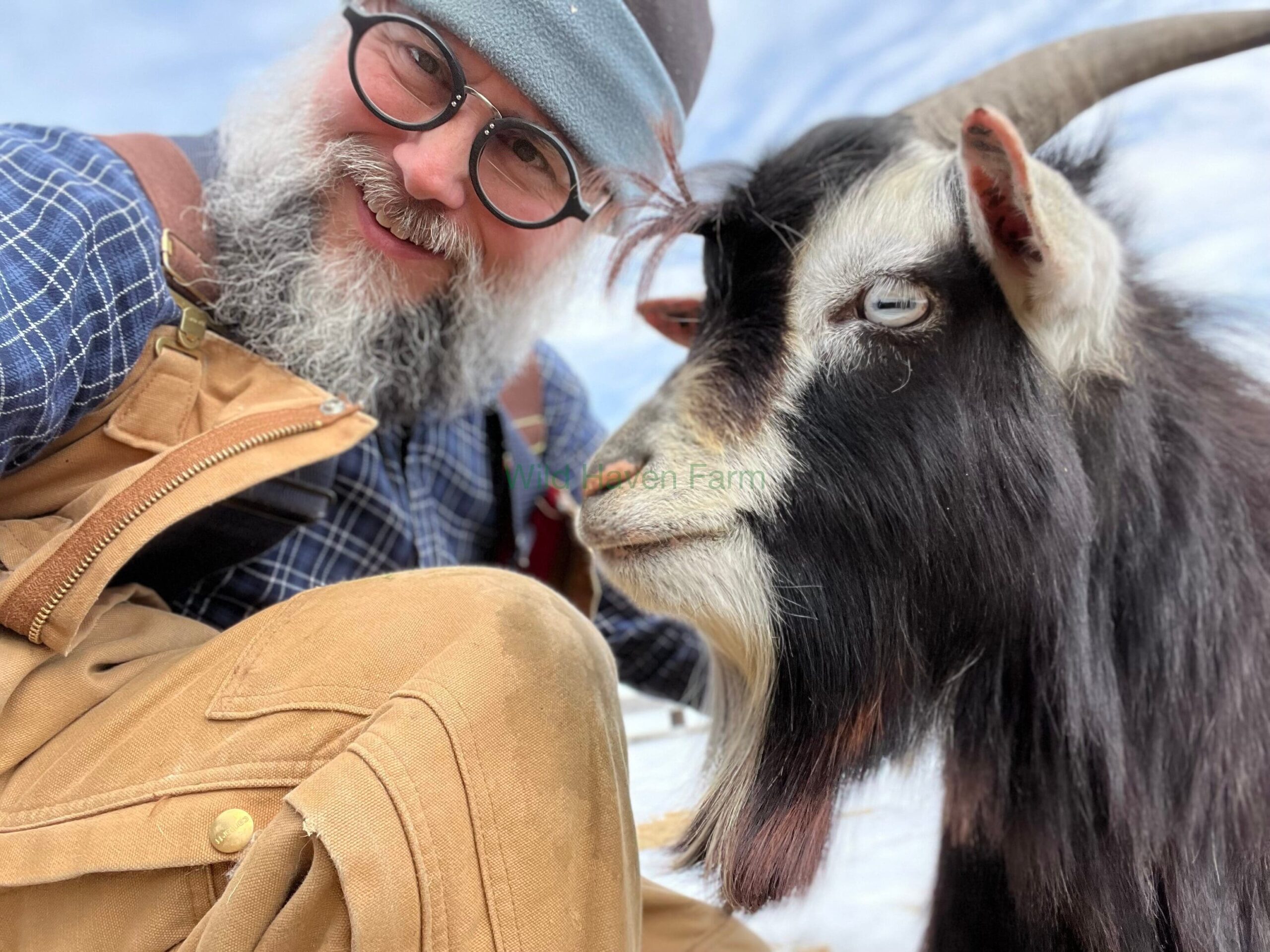 Keith and George taking a selfie 2023 03 03 at Wild Haven Farm